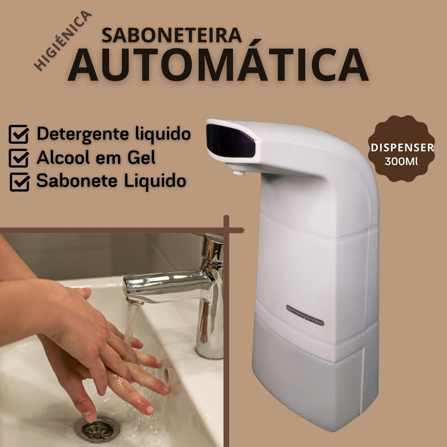 Saboneteira Sabonete Líquido Automático Com Sensor